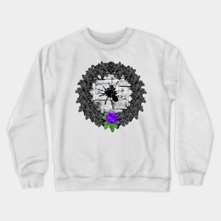 Spider Purple Rose Wreath Crewneck Sweatshirt